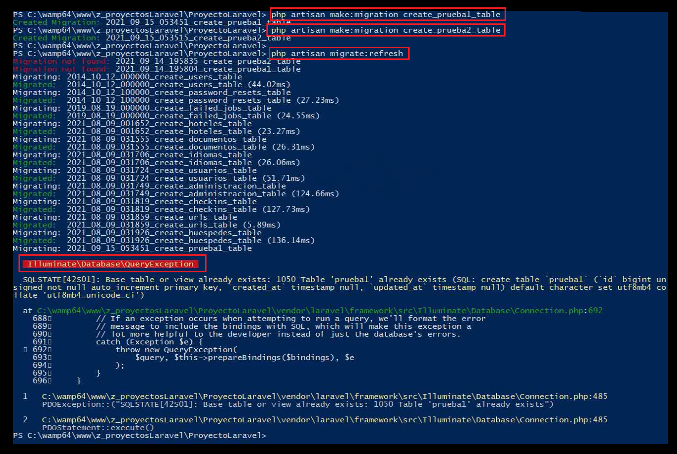 Tabla Comparativa: Migrate:Fresh vs. Migrate:Refresh en Laravel 12