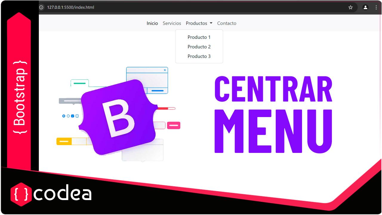 Cómo centrar el menú y los elementos del submenú de navegación con Bootstrap