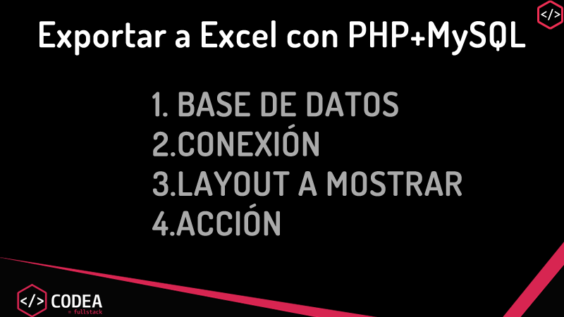 Exportar datos a Excel con PHP y MySQL