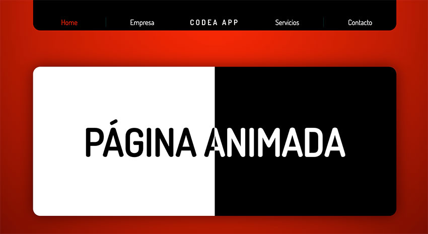 Página web animada en Html + Css y JS